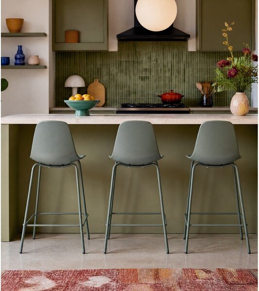 Plastikowy hoker w kolorze khaki (wysokość siedziska 67,5 cm) Whitby – Unique Furniture