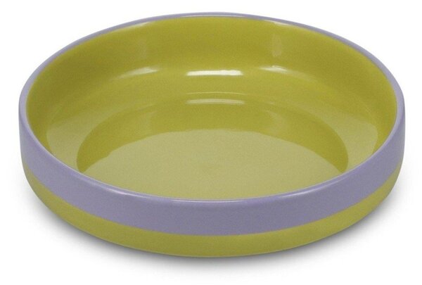 Zielony/fioletowy głęboki kamionkowy talerz ø 21 cm Duo – ONA