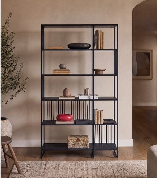 Czarny regał 120x185x35 cm Strington – Actona