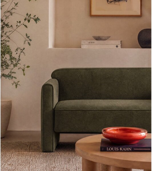 Zielona aksamitna sofa 140 cm Abby – Micadoni