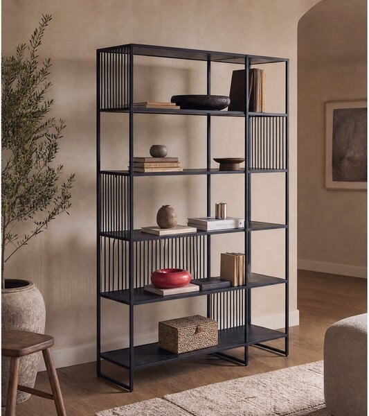 Czarny regał 120x185x35 cm Strington – Actona