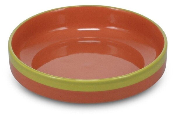 Zielony/pomarańczowy głęboki kamionkowy talerz ø 21 cm Duo – ONA