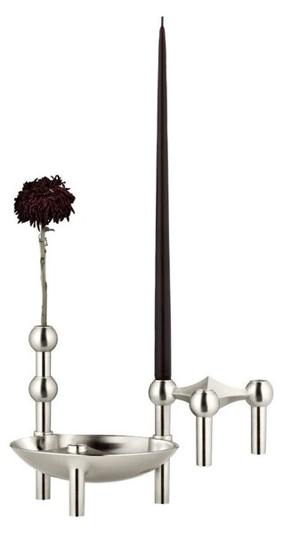 Metalowy wazon w kolorze matowego srebra (wysokość 10 cm) Nagel – STOFF Nagel