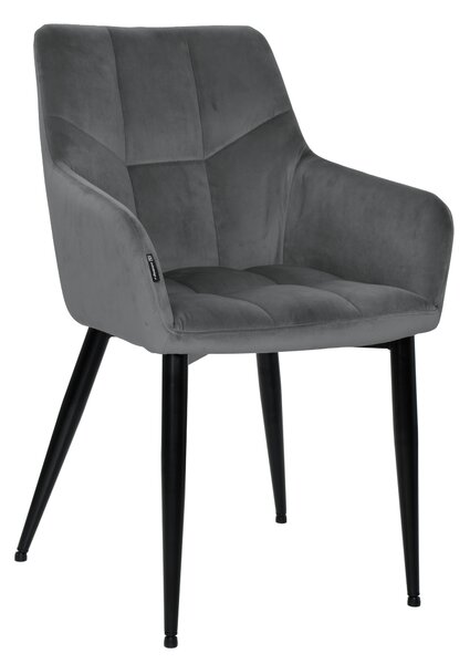 Krzesło tapicerowane EMIR velvet ciemny szary