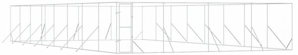 Kojec zewnętrzny dla psa, srebrny, 8x16x2 m, stal galwanizowana