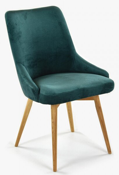 Krzesło do jadalni aksamitne Laura, zielone - hydrofobowe