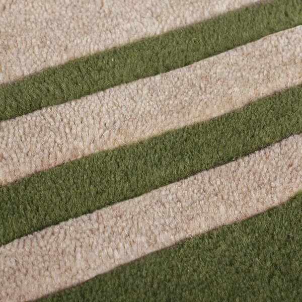 Zielono-naturalny wełniany dywan tkany ręcznie 120x170 cm Lois Scallop – Flair Rugs