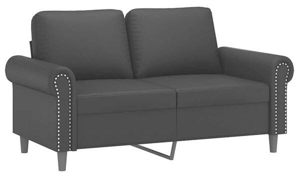 Sofa, 2-osobowa czarna, 120 cm, sztuczna skÃ³ra