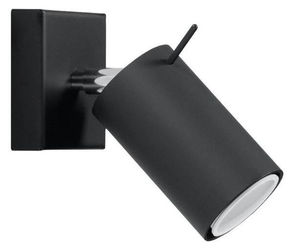 Czarna metalowa lampa punktowa 8x8 cm Etna – Sollux