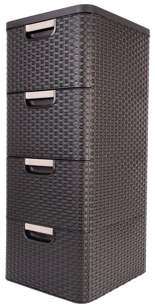 Regał z 4 szufladami Curver Style 4x14L brązowy