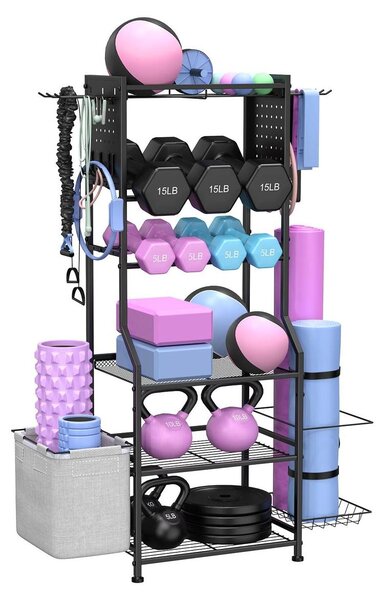 Stojak na hantle - Organizer do domowej siłowni - 119,9 cm - Czarny