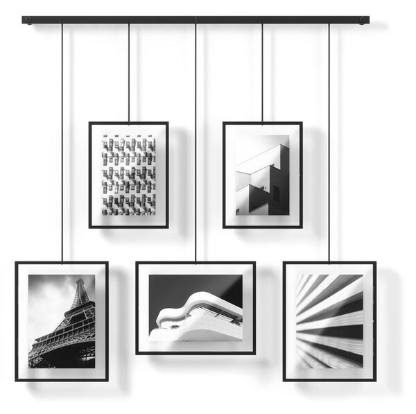 Czarne metalowe ramki ścienne zestaw 5 szt. 66x69 cm Exhibit – Umbra