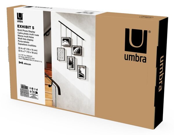 Czarne metalowe ramki ścienne zestaw 5 szt. 66x69 cm Exhibit – Umbra