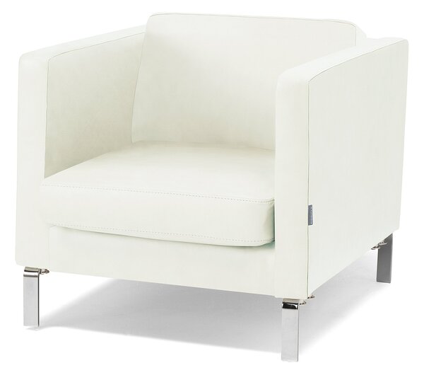 Fotel wypoczynkowy NEO, skóra naturalna, biały