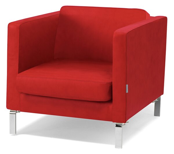 Fotel wypoczynkowy NEO, skóra naturalna, czerwony