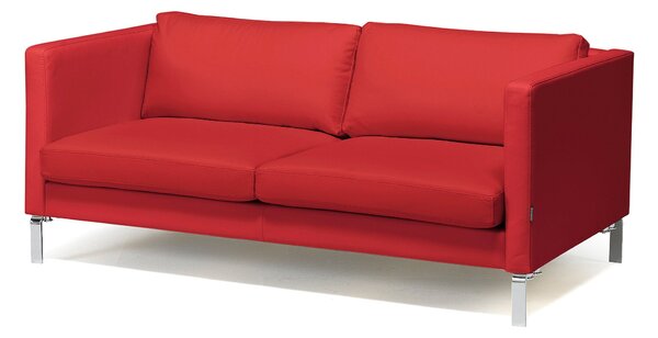 Sofa wypoczynkowa NEO, 2-osobowa, skóra naturalna, czerwony
