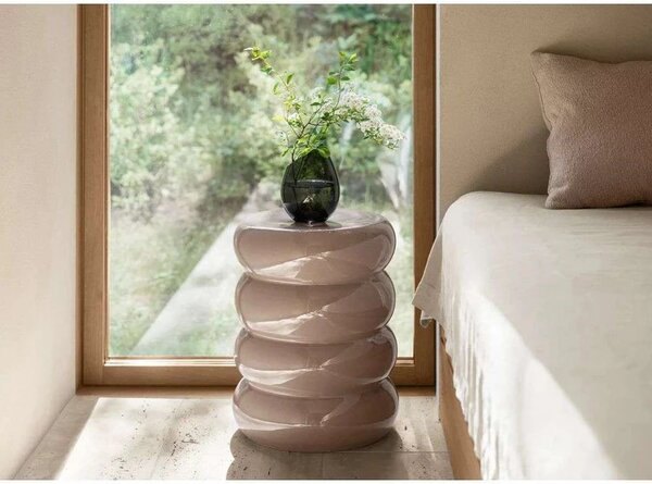 Blomus - Toru Ceramic Stołek Round Lily Biały