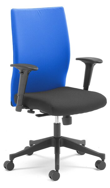 Krzesło biurowe MILTON, tkanina, czarny, niebieski