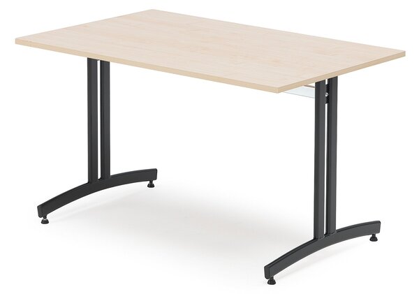 Stół do stołówki SANNA, 1200x800x720 mm, laminat, brzoza, czarny