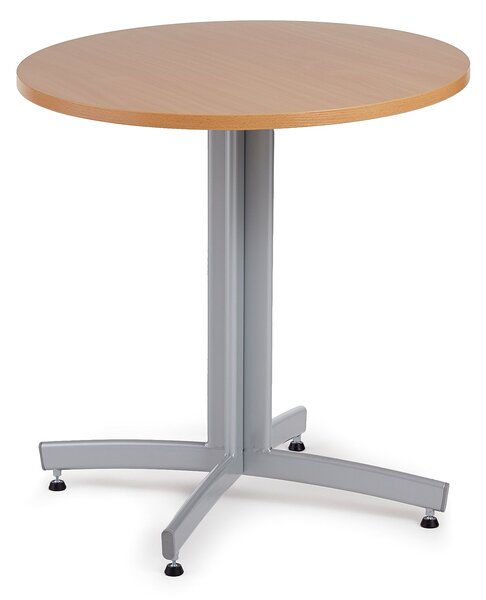 Stół do stołówki SANNA, Ø 700x720 mm, laminat, buk, szary