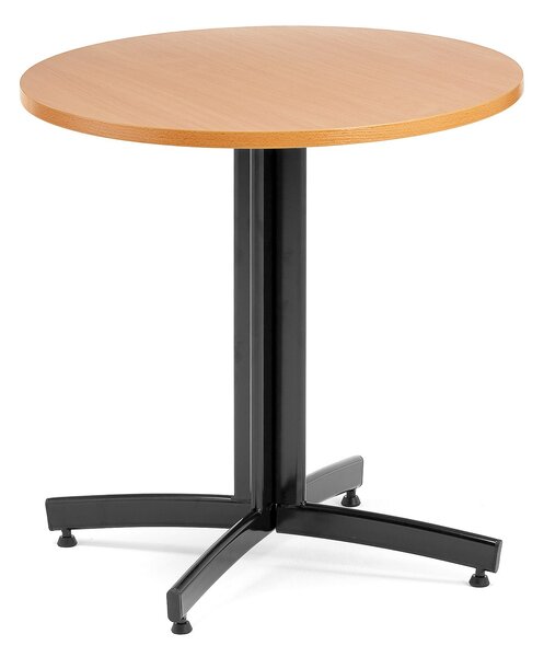Stół do stołówki SANNA, Ø 700x720 mm, laminat, buk, czarny