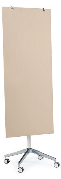 Szklana tablica suchościeralna STELLA, na kółkach, 650x1575 mm, jasnobrązowy