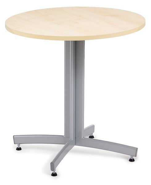 Stół do stołówki SANNA, Ø 700x720 mm, laminat, brzoza, szary