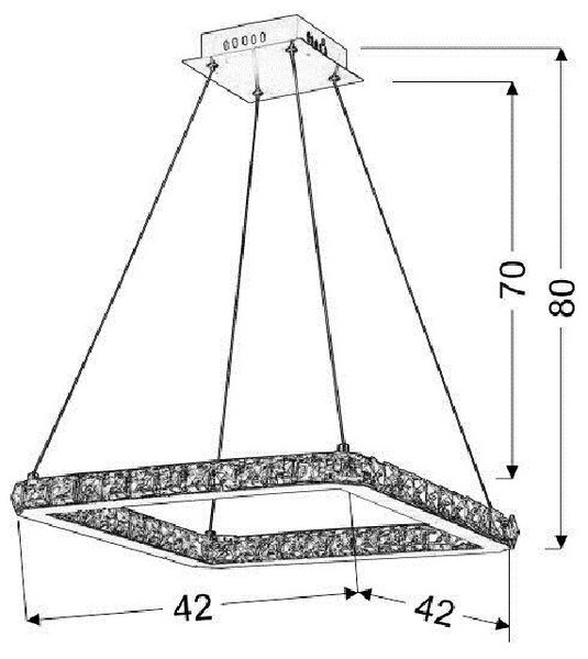 Kryształowa lampa wisząca kwadrat LED - V072 S8-S97