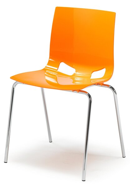 Kolorowe krzesło z tworzywa sztucznego PHOENIX, pomarańczowy