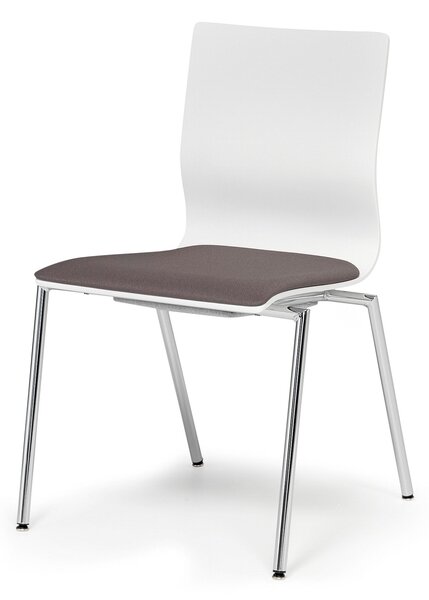 Krzesło konferencyjne WHISTLER, bez podłokietników, szary, biały