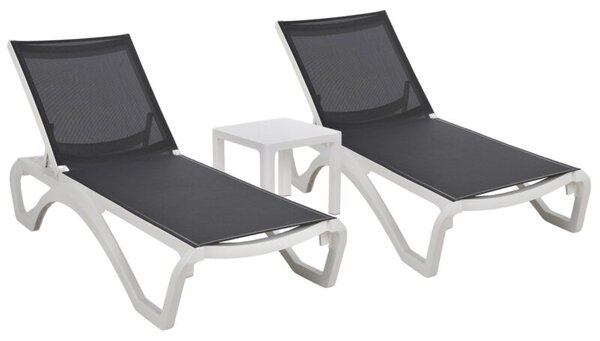 Leżaki HOME & GARDEN Monako 986584 Biało-szary