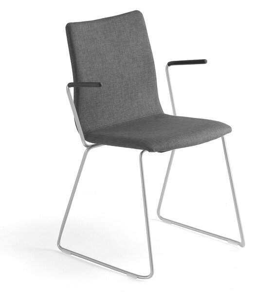 Krzesło konferencyjne OTTAWA, podłokietniki, szary, szary