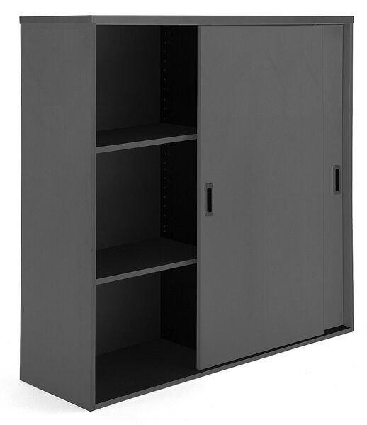 Szafa MODULUS XL z drzwiami przesuwnymi, 1200x1200 mm, czarny