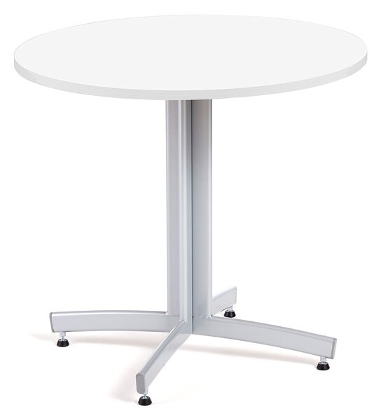 Stół do stołówki SANNA, Ø 900x720 mm, laminat, biały, szary