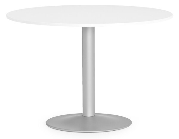 Okrągły stół do stołówki LILY, Ø 1100 x 750 mm, biały, aluminium