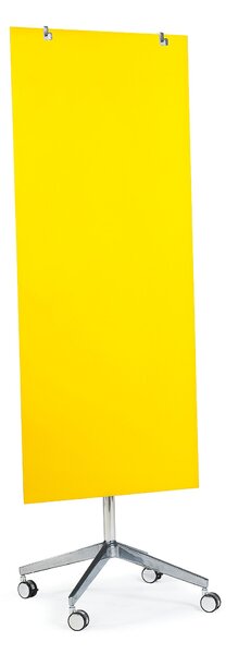 Mobilna tablica szklana STELLA, 1575x650 mm, żółty
