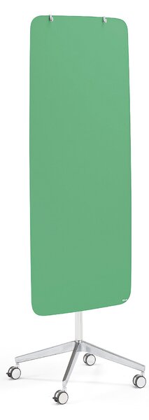 Mobilna tablica szklana STELLA z zaokrąglonymi narożnikami, zielony