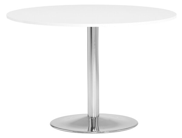 Stół do stołówki LILY, Ø 1100x750 mm, biały, chrom