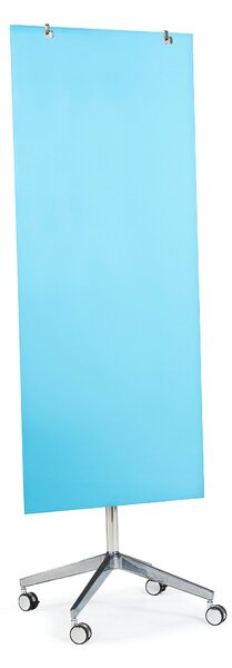 Mobilna tablica szklana STELLA, 650x1575 mm, jasnoniebieski
