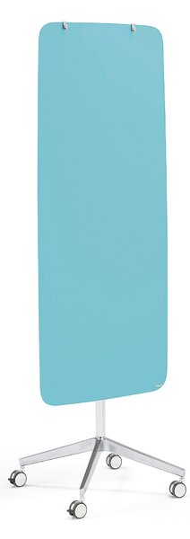 Mobilna tablica szklana STELLA, z zaokrąglonymi narożnikami, jasnoniebieski