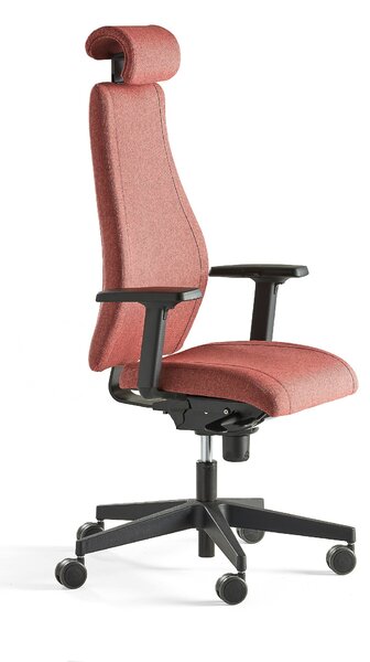 Krzesło biurowe LANCASTER, wysokie oparcie, śliwkowy