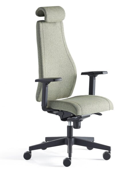 Krzesło biurowe LANCASTER, wysokie oparcie, zielononiebieski