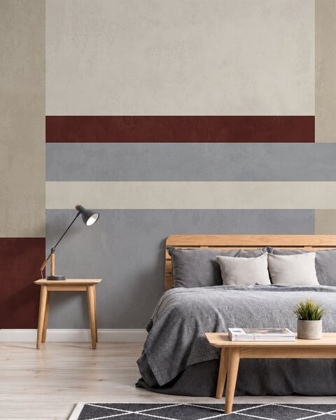 Fototapety Geometria abstrakcyjna z blokami w kolorach bordowym, szarym i beżowym, Fototapety 3D, Fototapety 3d geometryczna, w05890v2 : Uwalls.pl