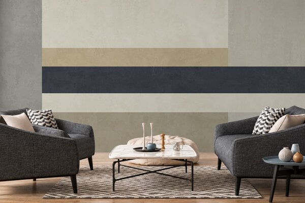 Fototapety Geometryczne bloki w odcieniach beżu i szarości z ciemnym paskiem, Fototapety 3D, Fototapety 3d geometryczna, w05890v1 : Uwalls.pl