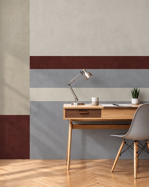 Fototapety Geometria abstrakcyjna z blokami w kolorach bordowym, szarym i beżowym, Fototapety 3D, Fototapety 3d geometryczna, w05890v2 : Uwalls.pl