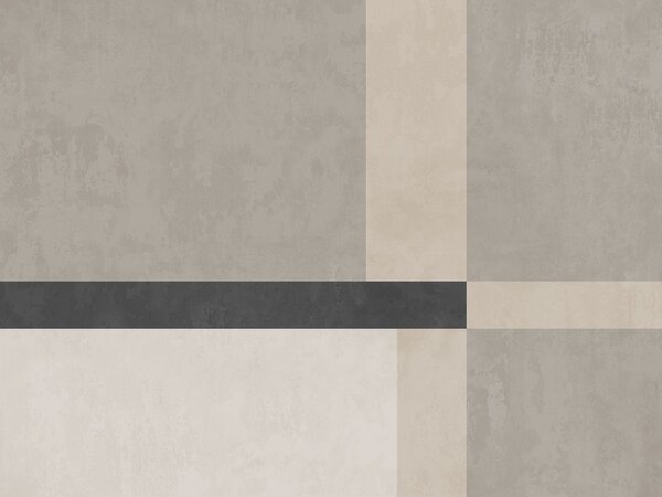 Fototapety Geometria abstrakcyjna z beżowymi i szarymi blokami oraz ciemnym paskiem, Fototapety Geometryczne, w05891 : Uwalls.pl