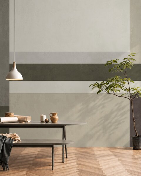 Fototapety Kompozycja geometryczna z blokami w kolorach oliwkowym, szarym i beżowym, Fototapety 3D, Fototapety 3d geometryczna, w05890v3 : Uwalls.pl