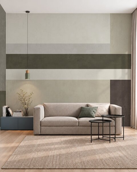 Fototapety Kompozycja geometryczna z blokami w kolorach oliwkowym, szarym i beżowym, Fototapety 3D, Fototapety 3d geometryczna, w05890v3 : Uwalls.pl