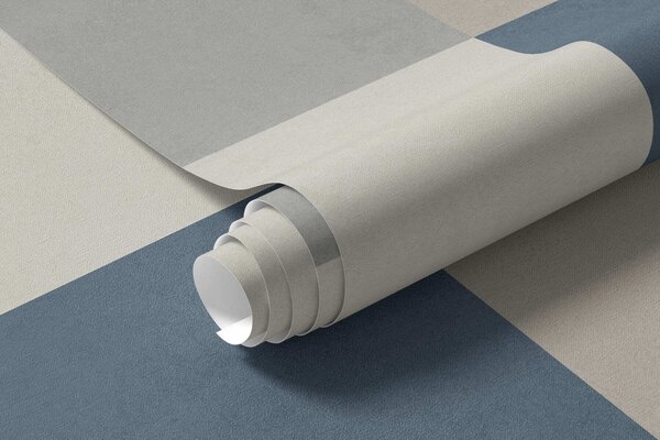 Fototapety Abstrakcyjne beżowe i szare prostokąty z niebieskim akcentem, Fototapety Geometryczne, w05891v2 : Uwalls.pl