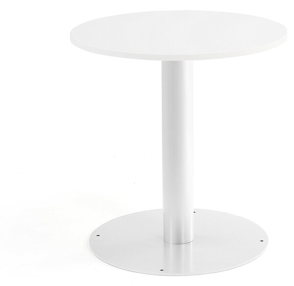 Stół okrągły ALVA, Ø700x720 mm, biały, biały